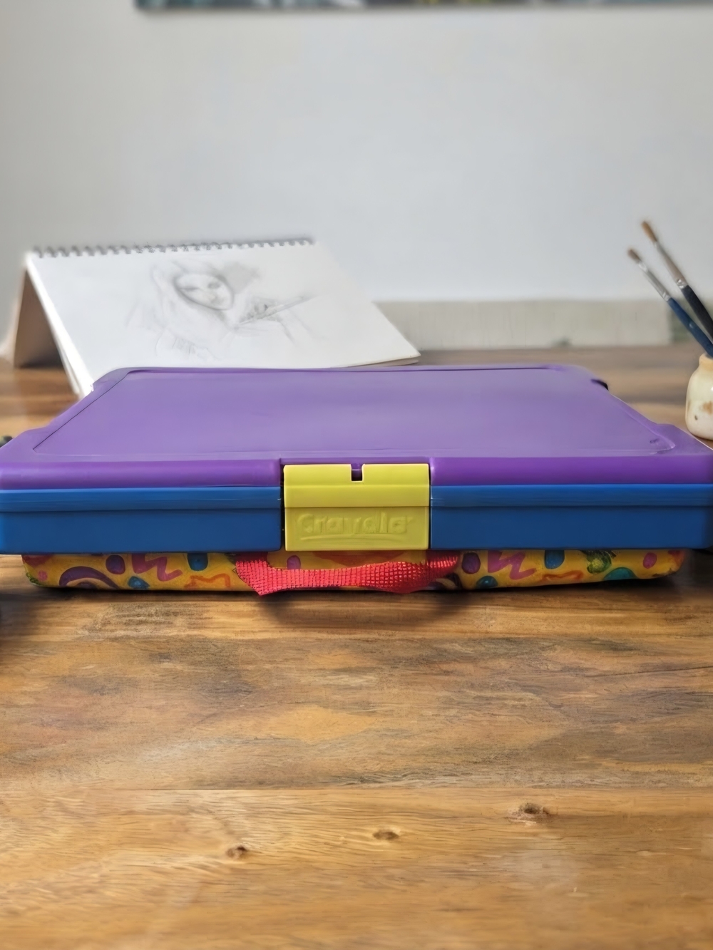 Vintage 90s Crayola Kids Lap Desk & Art Storage Carry Case